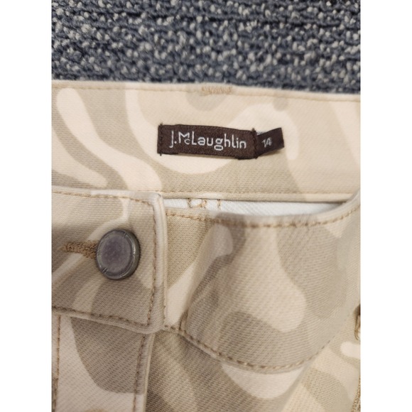 J. McLaughlin Baxter Camo Zipper Leg Pants Women's Size 14 Beige Sand L251 Moto - Picture 5 of 12